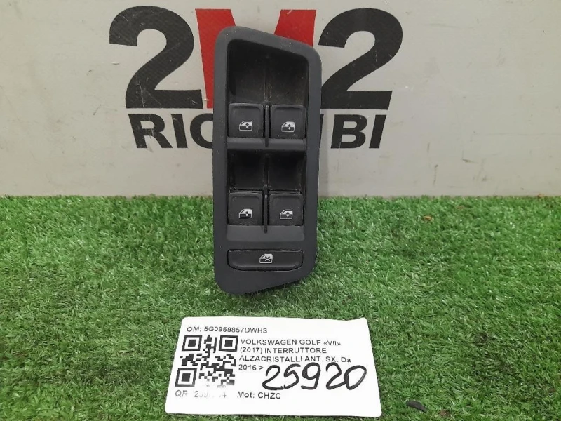 Interruttore Alzacristalli ANT SX 5G0959857DWHS Volkswagen GOLF VII 2017