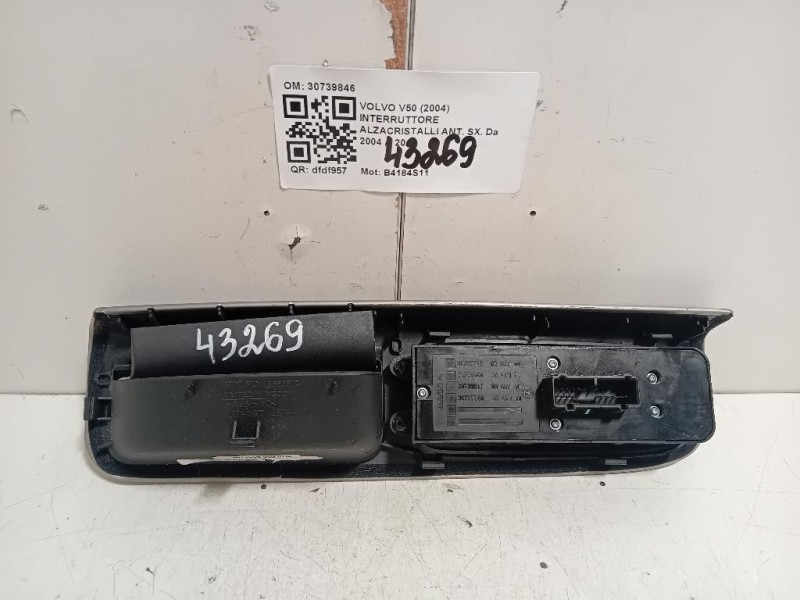 Interruttore Alzacristalli ANT SX 30739846 Volvo V50 2004