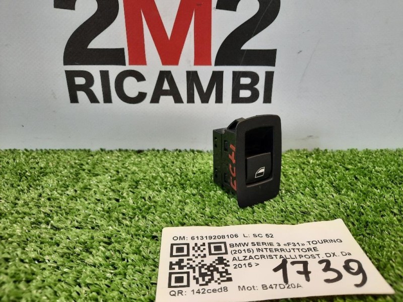Interruttore Alzacristalli POST DX 61319208106 Bmw Serie 3 F31 Touring 2015