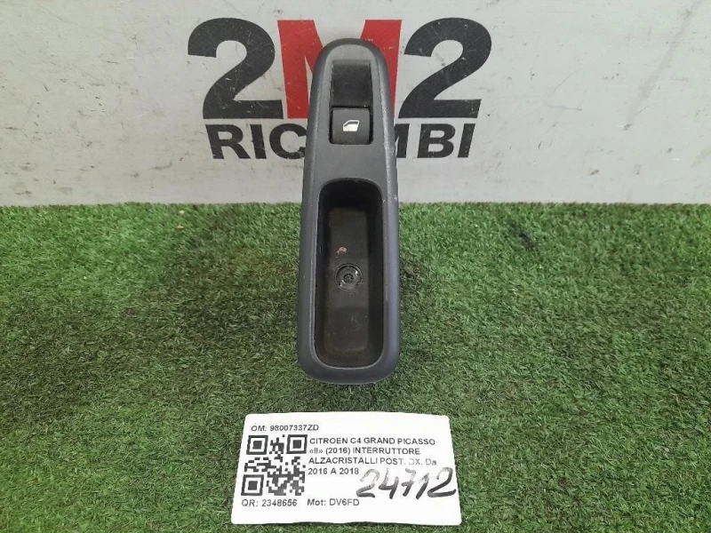 Interruttore Alzacristalli POST DX 98007337ZD Citroen C4 Grand Picasso II 2016