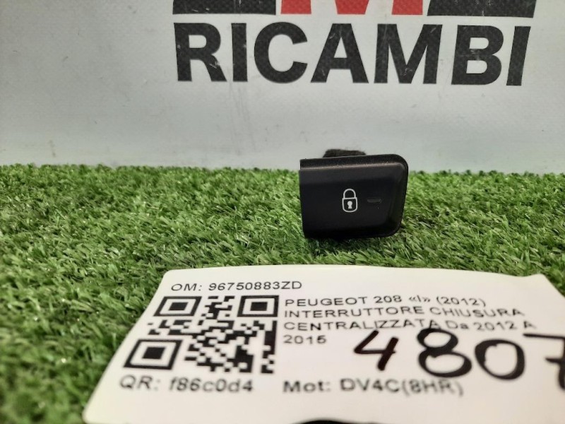 Interruttore Chiusura Centralizzata 96750883ZD Peugeot 208 I 2012