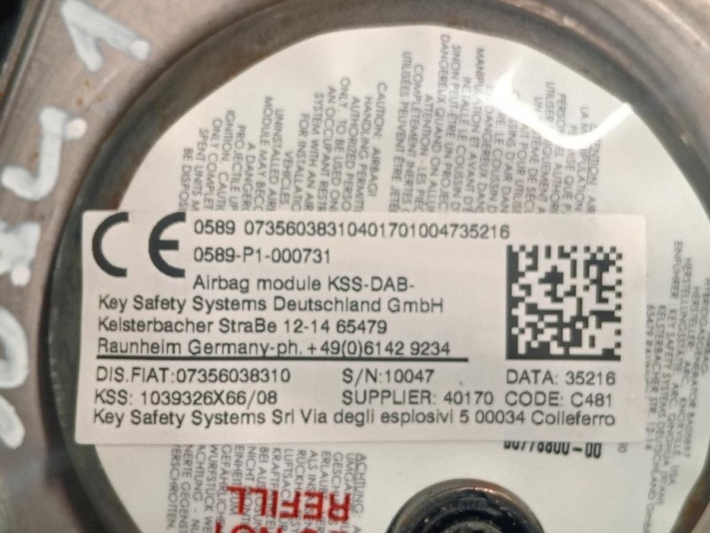 Air-bag Guidatore 07356038310 Jeep Renegade 2015