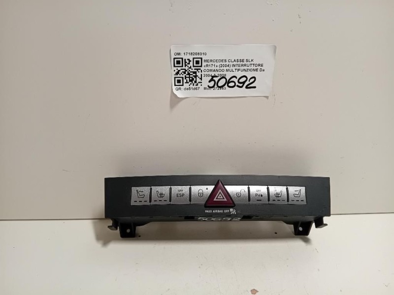 Interruttore Comando Multifunzione 1718208310 Mercedes Classe SLK R171 2004