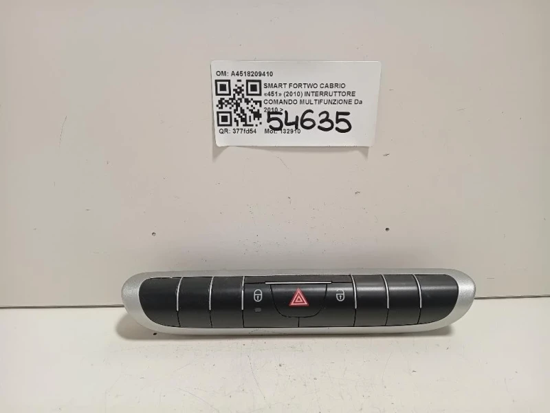 Interruttore Comando Multifunzione A4518209410 Smart Fortwo Cabrio 451 2010