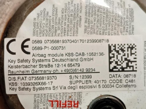 Air-bag Guidatore 07356038310 Jeep Renegade 2018