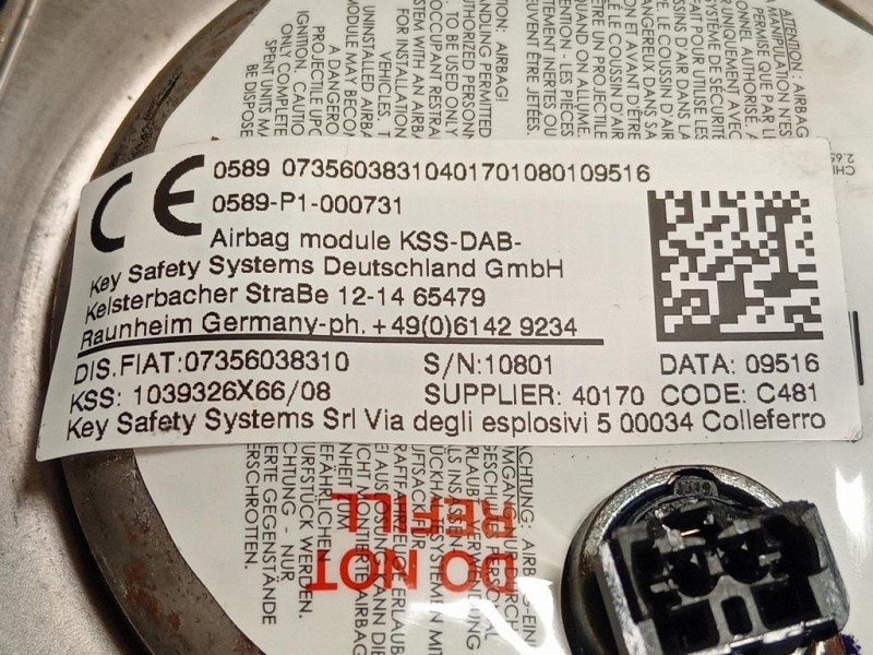 Air-bag Guidatore 07356038310 Jeep Renegade 2018