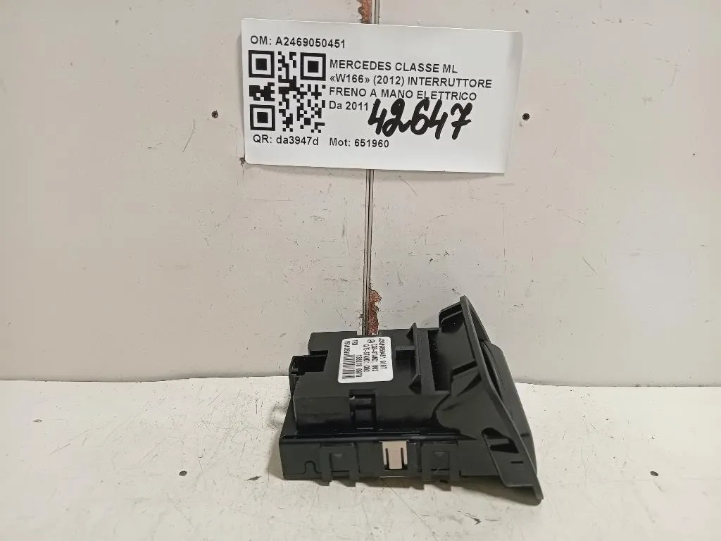 Interruttore Freno A MANO Elettrico A2469050451 Mercedes Classe ML W166 2012