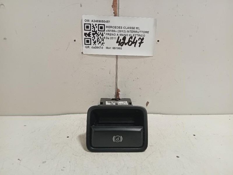 Interruttore Freno A MANO Elettrico A2469050451 Mercedes Classe ML W166 2012