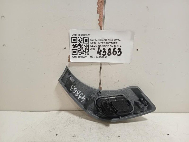 Interruttore Illuminazione 156088382 Alfa Romeo Giulietta 2010