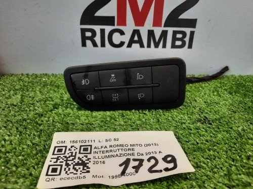 Interruttore Illuminazione 156102111 Alfa Romeo MITO 2013