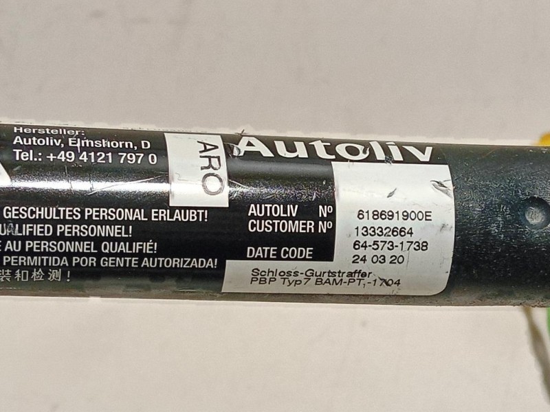 Cintura DI Sicurezza Sedile ANT DX 617023500 Opel Astra J 2010