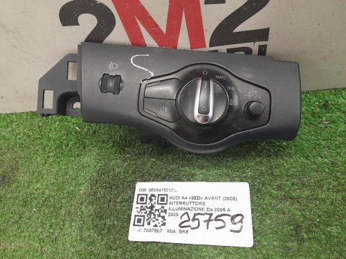 Interruttore Illuminazione 8E0941531AL Audi A4 8ED Avant 2005