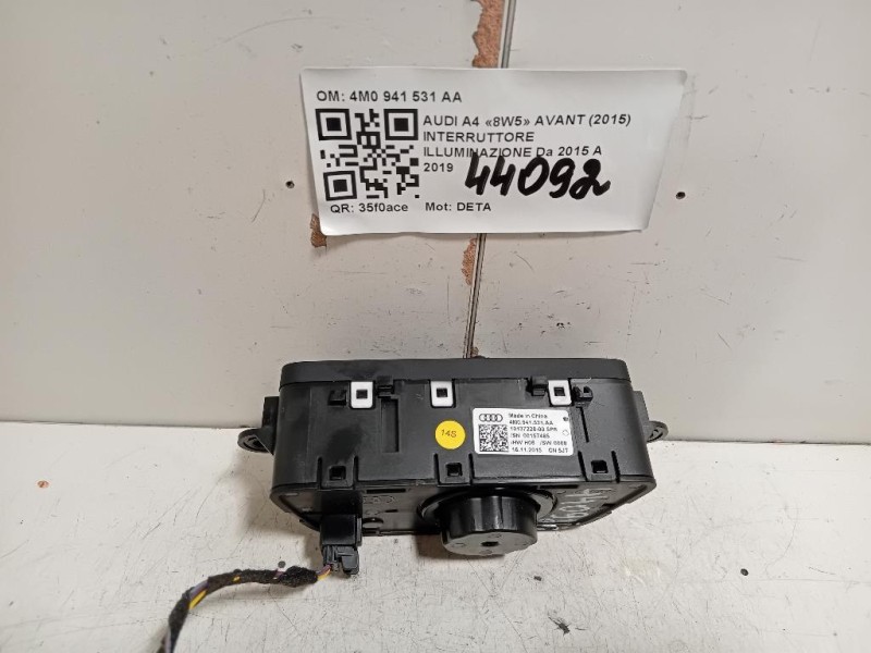 Interruttore Illuminazione 4M0 941 531 AA Audi A4 8W5 Avant 2015