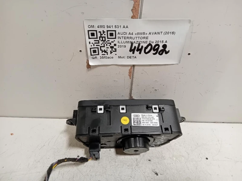 Interruttore Illuminazione 4M0 941 531 AA Audi A4 8W5 Avant 2015