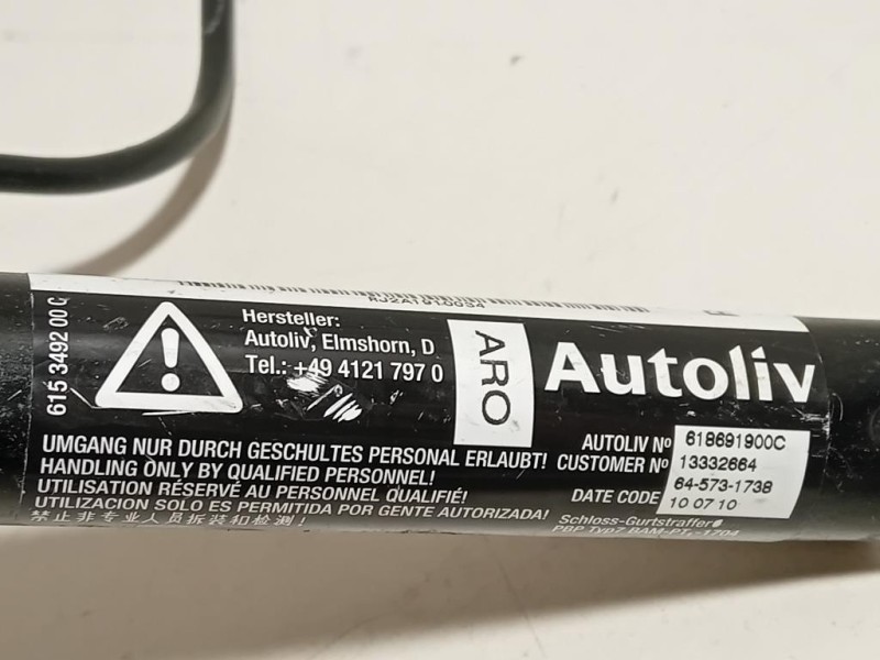 Cintura DI Sicurezza Sedile ANT DX 617023500 Opel Astra J 2010