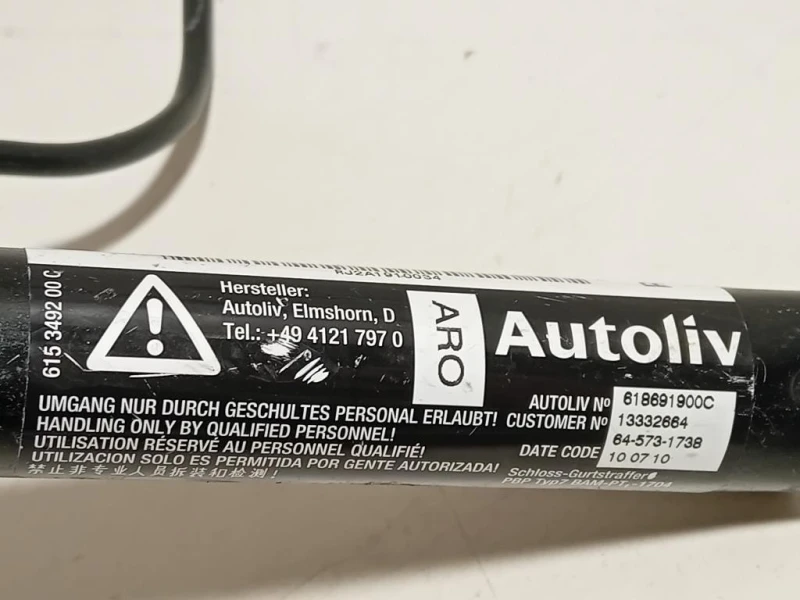 Cintura DI Sicurezza Sedile ANT DX 617023500 Opel Astra J 2010