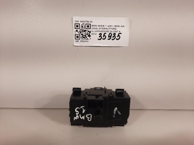 Interruttore Illuminazione 6932794 03 Bmw Serie 1 E87 Berlina 2005