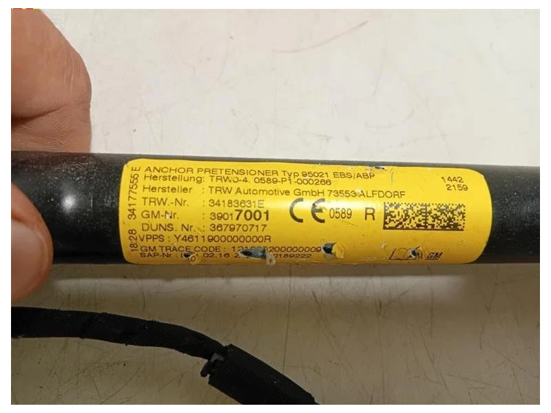 Cintura DI Sicurezza Sedile ANT DX 39045683 Opel Astra K 2016