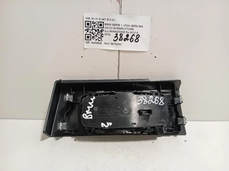 Interruttore Illuminazione 6131 6 847 513-01 Bmw Serie 1 F20 Berlina 2012