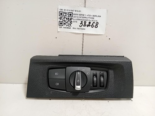 Interruttore Illuminazione 6131 6 847 513-01 Bmw Serie 1 F20 Berlina 2012