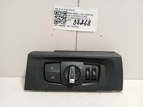 Interruttore Illuminazione 6131 6 847 513-01 Bmw Serie 1 F20 Berlina 2012