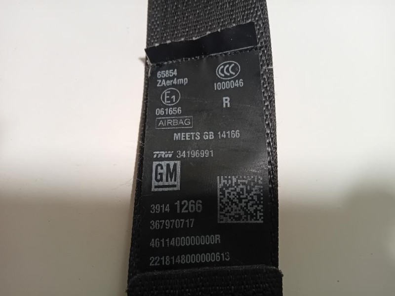 Cintura DI Sicurezza Sedile ANT DX 34230836A Opel Astra K 2016