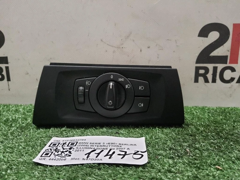 Interruttore Illuminazione 61316932794 Bmw Serie 3 E90 Berlina 2005