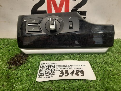 Interruttore Illuminazione 9192744 03 Bmw Serie 5 F07 GT 2010