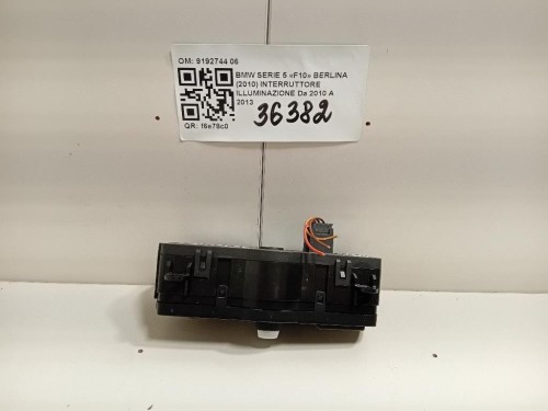 Interruttore Illuminazione 9192744 06 Bmw Serie 5 F10 Berlina 2010