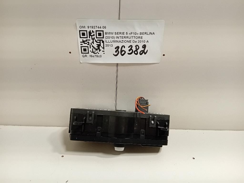 Interruttore Illuminazione 9192744 06 Bmw Serie 5 F10 Berlina 2010