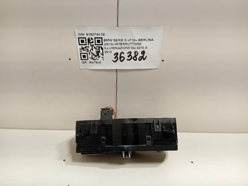 Interruttore Illuminazione 9192744 06 Bmw Serie 5 F10 Berlina 2010