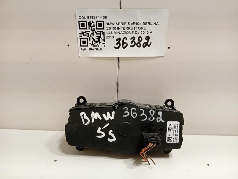 Interruttore Illuminazione 9192744 06 Bmw Serie 5 F10 Berlina 2010