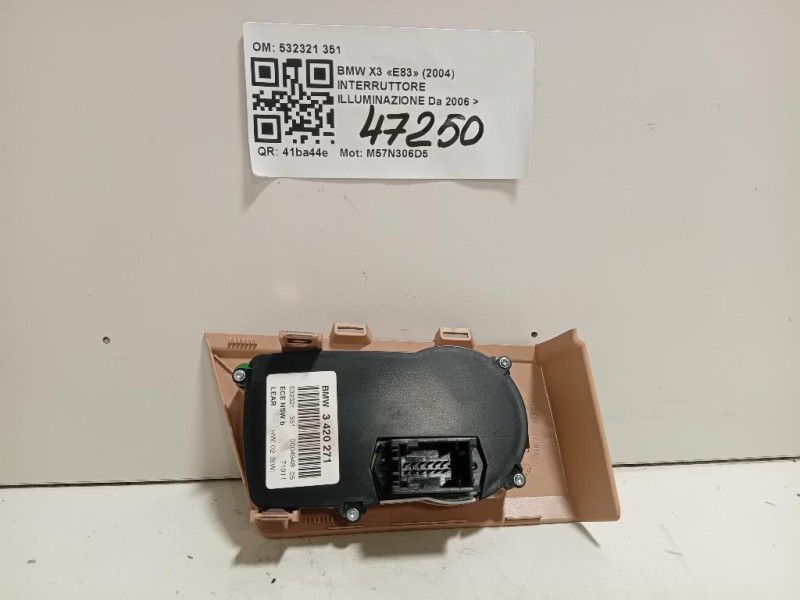 Interruttore Illuminazione 532321 351 Bmw X3 E83 2004
