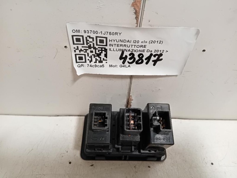 Interruttore Illuminazione 93700-1J750RY Hyundai I20 I 2012
