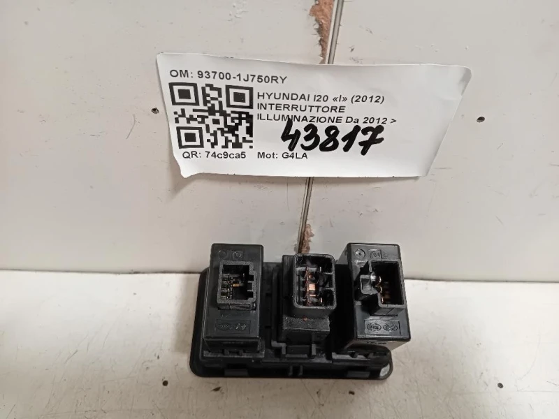 Interruttore Illuminazione 93700-1J750RY Hyundai I20 I 2012