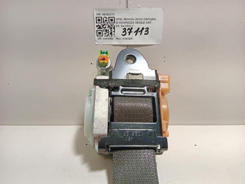 Cintura DI Sicurezza Sedile ANT DX 95352270 Opel Mokka 2013