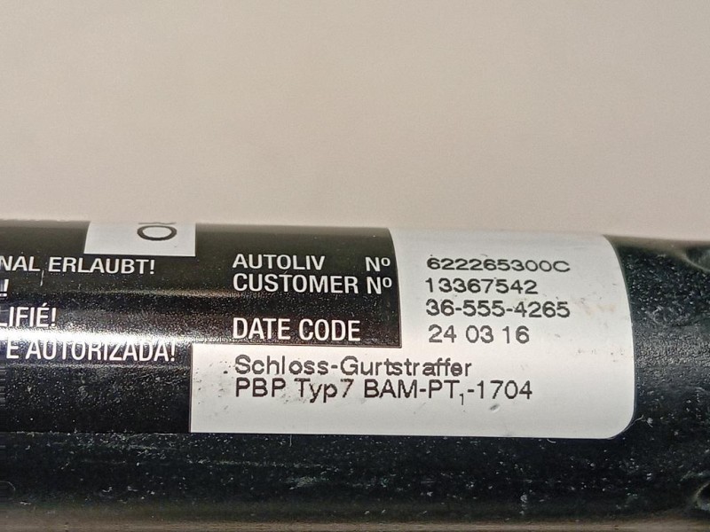 Cintura DI Sicurezza Sedile ANT DX 62061150013367542 Opel Zafira C 2012