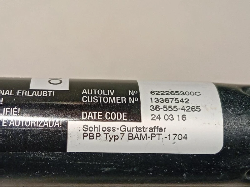 Cintura DI Sicurezza Sedile ANT DX 62061150013367542 Opel Zafira C 2012