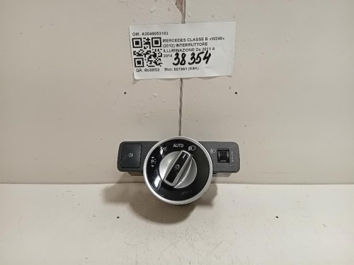 Interruttore Illuminazione A2049053103 Mercedes Classe B W246 2012