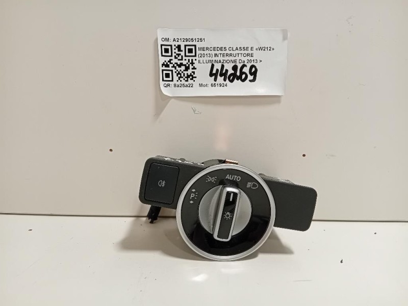 Interruttore Illuminazione A2129051251 Mercedes Classe E W212 2013