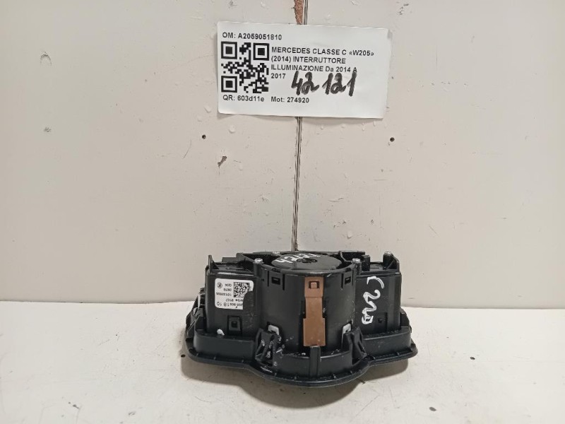 Interruttore Illuminazione A2059051810 Mercedes Classe GLC X253 2016