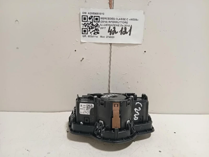 Interruttore Illuminazione A2059051810 Mercedes Classe GLC X253 2016