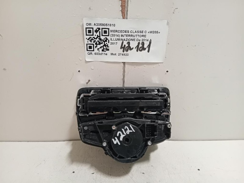 Interruttore Illuminazione A2059051810 Mercedes Classe GLC X253 2016
