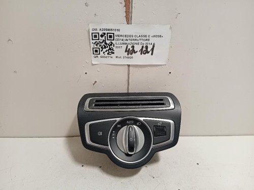 Interruttore Illuminazione A2059051810 Mercedes Classe GLC X253 2016
