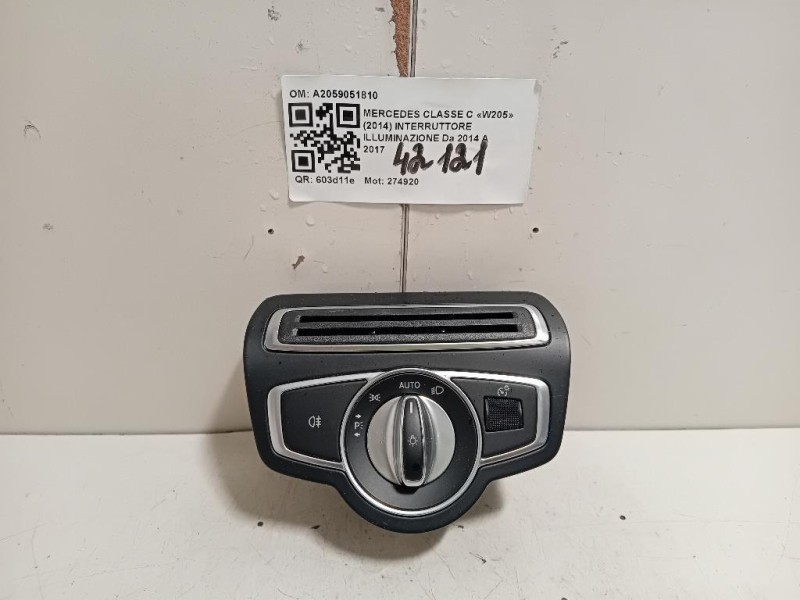 Interruttore Illuminazione A2059051810 Mercedes Classe GLC X253 2016