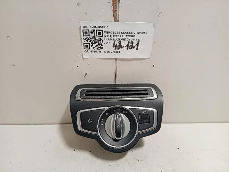 Interruttore Illuminazione A2059051810 Mercedes Classe GLC X253 2016