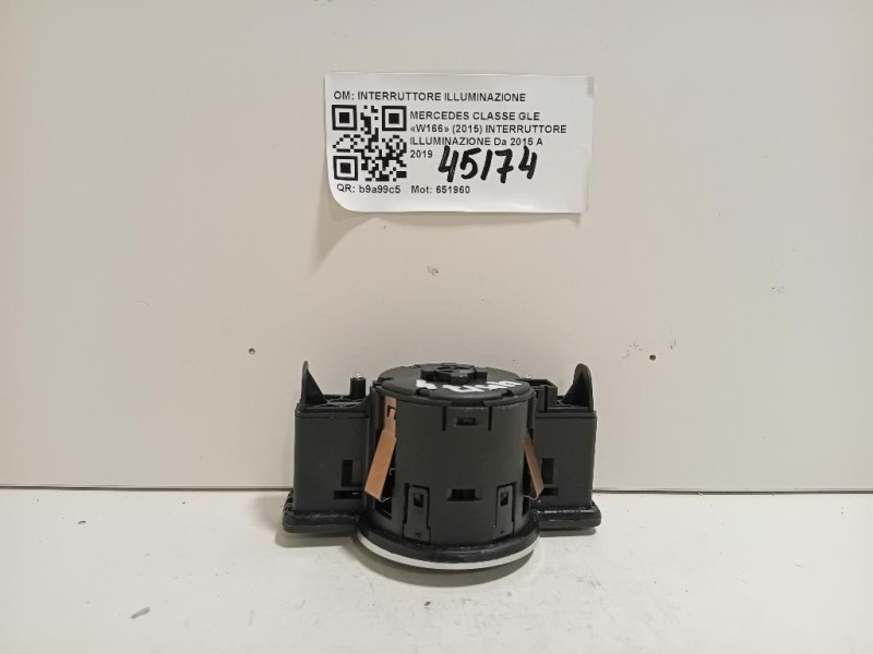 Interruttore Illuminazione INTERRUTTORE ILLUMINAZIONE Mercedes Classe GLE W166 2015