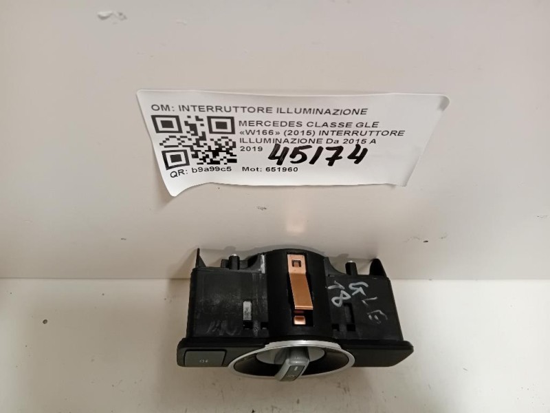 Interruttore Illuminazione INTERRUTTORE ILLUMINAZIONE Mercedes Classe GLE W166 2015