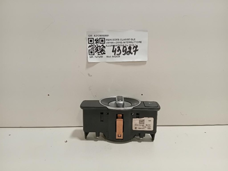 Interruttore Illuminazione A2129050551 Mercedes Classe GLE W166 2015
