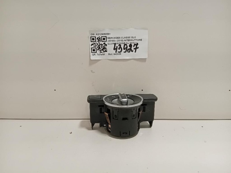 Interruttore Illuminazione A2129050551 Mercedes Classe GLE W166 2015